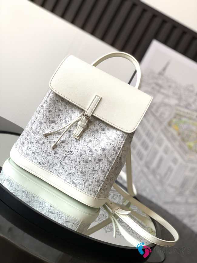 Uubags | Goyard Goyardine Calfskin Mini Alpin Backpack White 23x9.5x19cm - 1