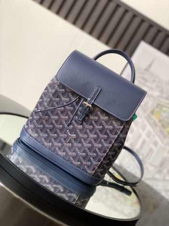 Uubags | Goyard Goyardine Calfskin Mini Alpin Backpack Blue Navy 23x9.5x19cm