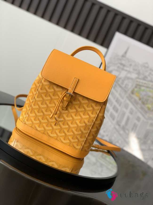 Uubags | Goyard Goyardine Calfskin Mini Alpin Backpack Yellow 23x9.5x19cm - 1