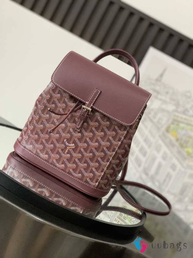 Uubags | Goyard Goyardine Calfskin Mini Alpin Backpack Burgundy 23x9.5x19cm - 1