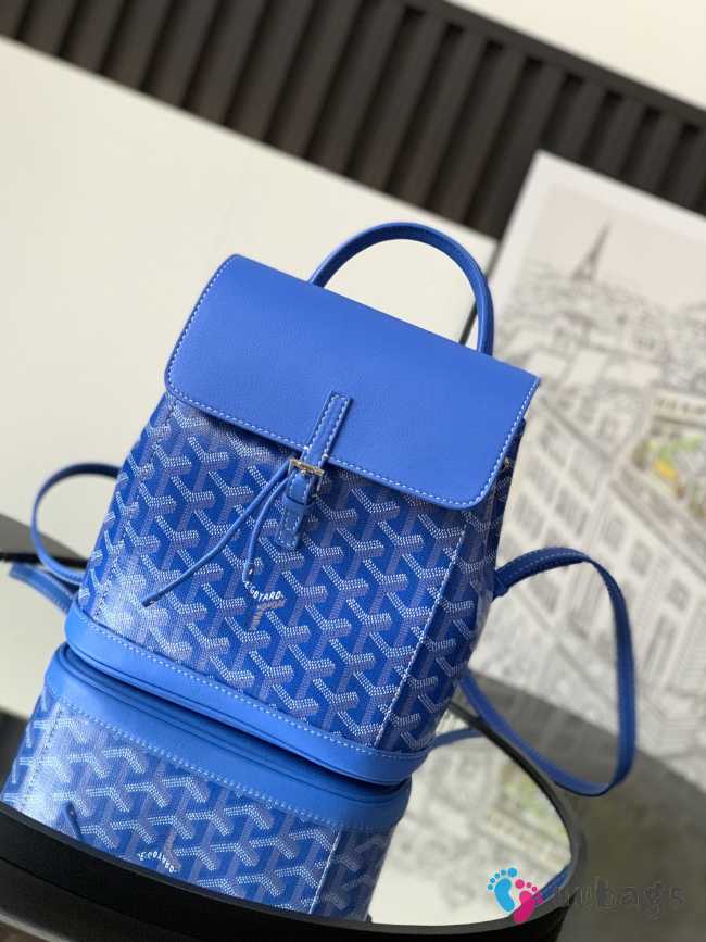 Uubags | Goyard Goyardine Calfskin Mini Alpin Backpack Blue 23x9.5x19cm - 1