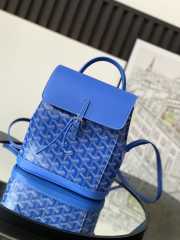 Uubags | Goyard Goyardine Calfskin Mini Alpin Backpack Blue 23x9.5x19cm - 1