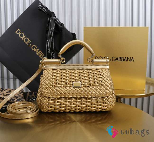 Uubags | Dolce & Gabbana Small Sicily Handbag In Gold 18x11x6cm - 1