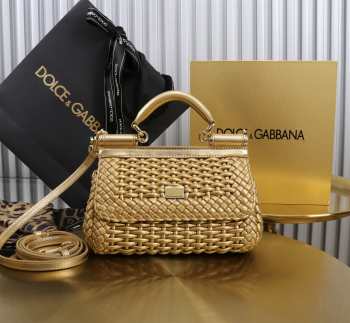 Uubags | Dolce & Gabbana Small Sicily Handbag In Gold 18x11x6cm