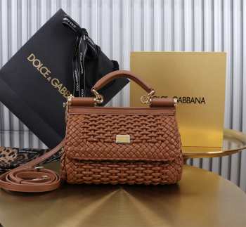 Uubags | Dolce & Gabbana Small Sicily Handbag In Brown 18x11x6cm