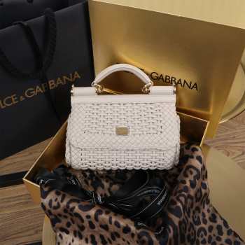 Uubags | Dolce & Gabbana Small Sicily Handbag In White 18x11x6cm