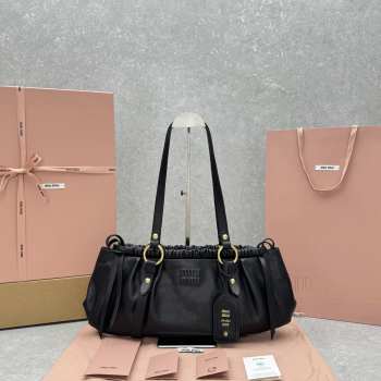 Uubags | Miu Miu From The Runway nappa leather bag in black 44x16x10.5cm