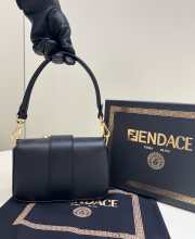 Uubags | Fendi Fendace Brooch Mini Baguette Black Bag 19.5x13x5cm - 5