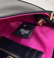 Uubags | Fendi Fendace Brooch Mini Baguette Black Bag 19.5x13x5cm - 2