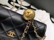 Uubags | Chanel Pearl Crush Mini Wallet With Chain Black Lambskin Aged Gold Hardware 12x9x3cm - 2