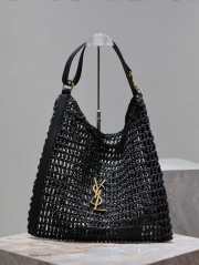 Uubags | YSL Oxalis Bag In Raffia Macrame Black 37x40x3cm - 1