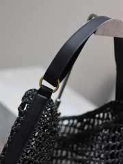 Uubags | YSL Oxalis Bag In Raffia Macrame Black 37x40x3cm - 5