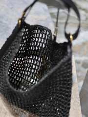 Uubags | YSL Oxalis Bag In Raffia Macrame Black 37x40x3cm - 2