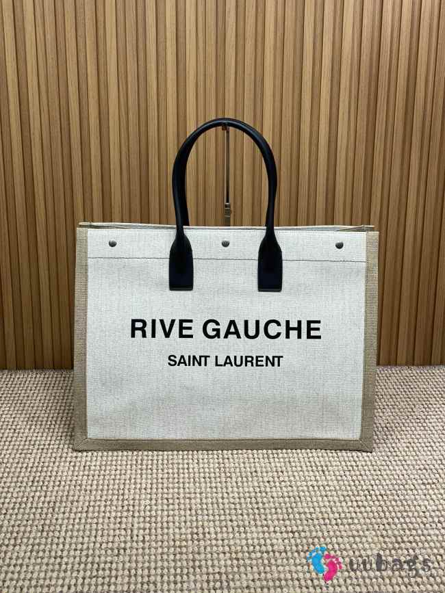 Uubags | YSL Large Canvas Rive Gauche Tote Bag In Linen 48x36x16cm - 1