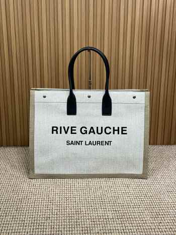 Uubags | YSL Large Canvas Rive Gauche Tote Bag In Linen 48x36x16cm