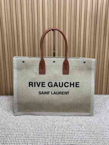 Uubags | YSL Large Canvas Rive Gauche Tote Bag In Taupe 48x36x16cm