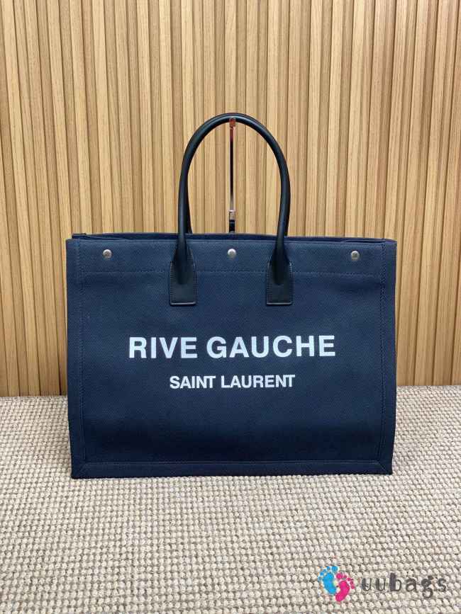 Uubags | YSL Large Canvas Rive Gauche Tote Bag In Blue 48x36x16cm - 1