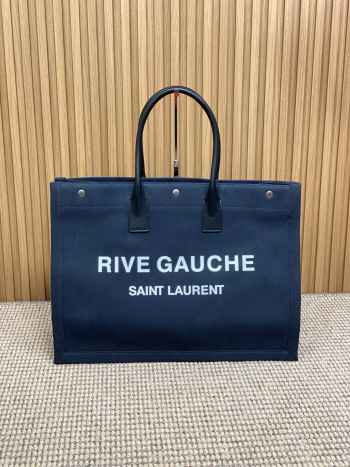 Uubags | YSL Large Canvas Rive Gauche Tote Bag In Blue 48x36x16cm