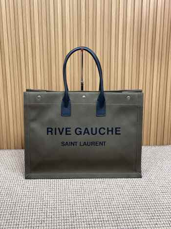 Uubags | YSL Large Canvas Rive Gauche Tote Bag In Storm 48x36x16cm