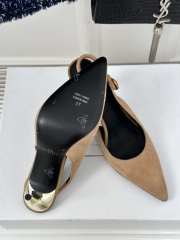 Uubags | Balmain pointed toe heeled sandal suede leather in beige 9.5cm - 4