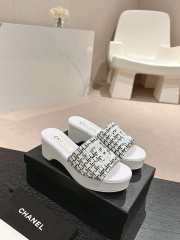 Uubags | Chanel Wedge Sandals White - 4