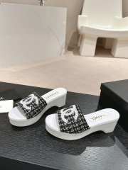 Uubags | Chanel Wedge Sandals Black - 6