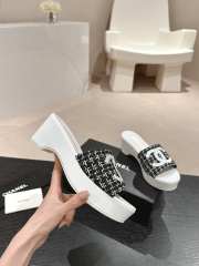 Uubags | Chanel Wedge Sandals Black - 4