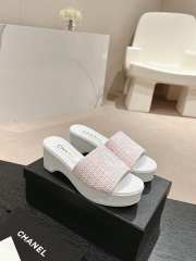  Uubags | Chanel Wedge Sandals Pink - 4