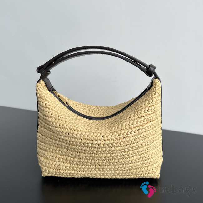 Uubags | Bottega Veneta Mini Wallace Raffia crochet bag with Intrecciato leather handle - 1