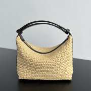 Uubags | Bottega Veneta Mini Wallace Raffia crochet bag with Intrecciato leather handle - 1