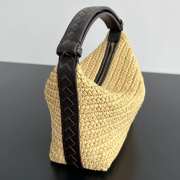 Uubags | Bottega Veneta Mini Wallace Raffia crochet bag with Intrecciato leather handle - 6