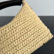 Uubags | Bottega Veneta Mini Wallace Raffia crochet bag with Intrecciato leather handle - 3