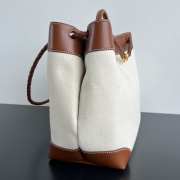 Uubags | Andiamo top handle bag in weathered leather and canvas with signature knot - 3