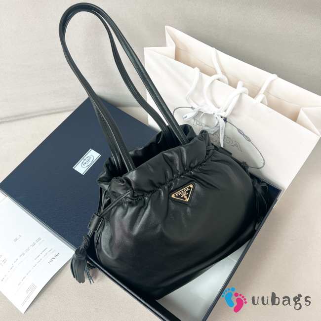 Uubags | Prada tote bag 1BG541 black lambskin leather 24x25x11cm - 1