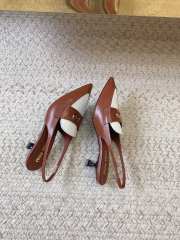 Uubags | Miu Miu brown leather slingback loafer pumps 02 - 6