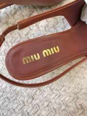 Uubags | Miu Miu brown leather slingback loafer pumps 02 - 4