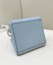 Uubags | Fendi Origami light blue leather mini bag that can be transformed 18.5x15x15cm - 3