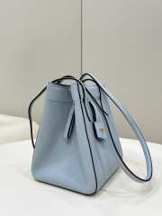 Uubags | Fendi Origami light blue leather mini bag that can be transformed 18.5x15x15cm - 4