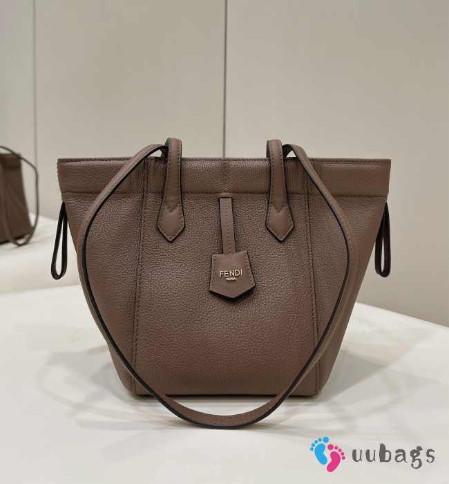 Uubags | Fendi Origami brown leather mini bag that can be transformed 18.5x15x15cm - 1