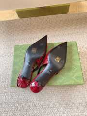 Uubags | Gucci Rosso Ancora red patent leather slingback pump - 5