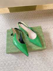 Uubags | Gucci Rosso Ancora green patent leather slingback pump - 1