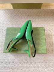 Uubags | Gucci Rosso Ancora green patent leather slingback pump - 6