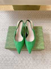 Uubags | Gucci Rosso Ancora green patent leather slingback pump - 5