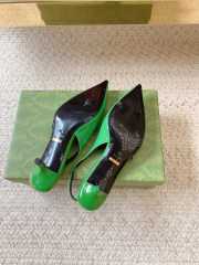 Uubags | Gucci Rosso Ancora green patent leather slingback pump - 3