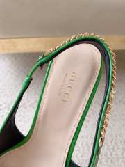 Uubags | Gucci Rosso Ancora green patent leather slingback pump - 2