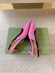 Uubags | Gucci Rosso Ancora pink patent leather slingback pump - 3