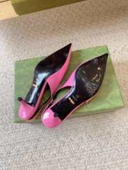 Uubags | Gucci Rosso Ancora pink patent leather slingback pump - 2