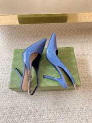 Uubags | Gucci Rosso Ancora blue patent leather slingback pump - 4