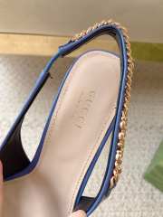 Uubags | Gucci Rosso Ancora blue patent leather slingback pump - 2