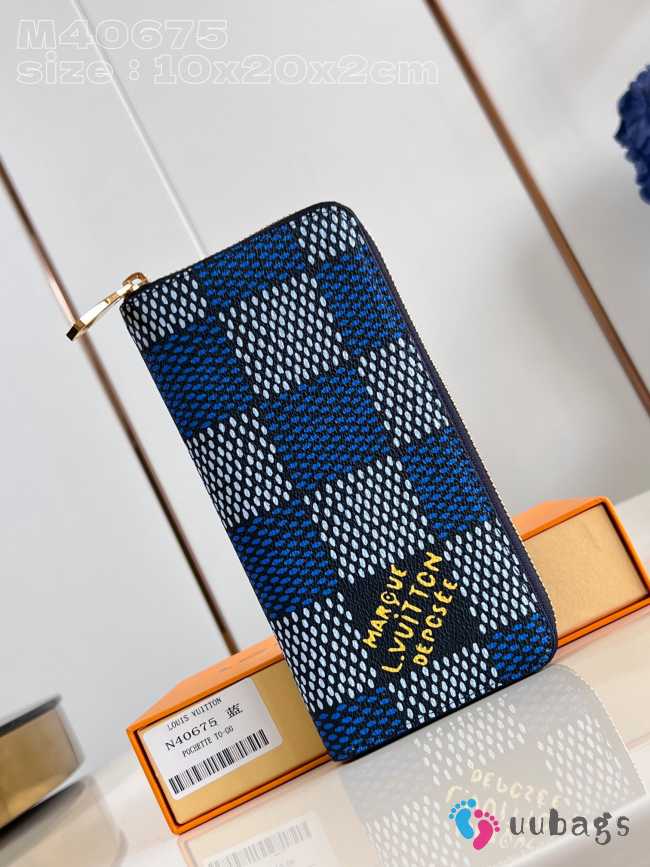 Uubags | Louis Vuitton N40675 Zippy Vertical Wallet Blue 10x20x2cm - 1